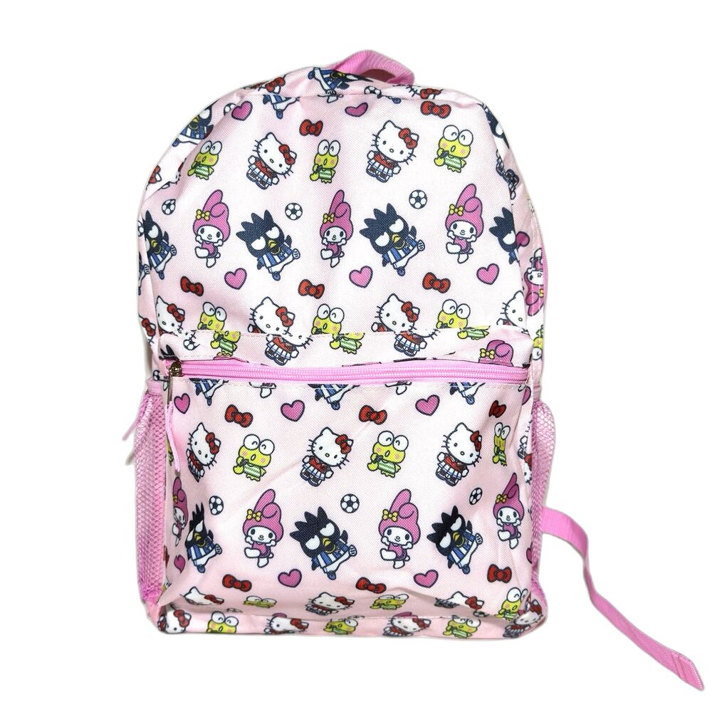 Sanrio Hello Kitty & Friends Girls Pink Graphic Print School Large Backpack  NWT